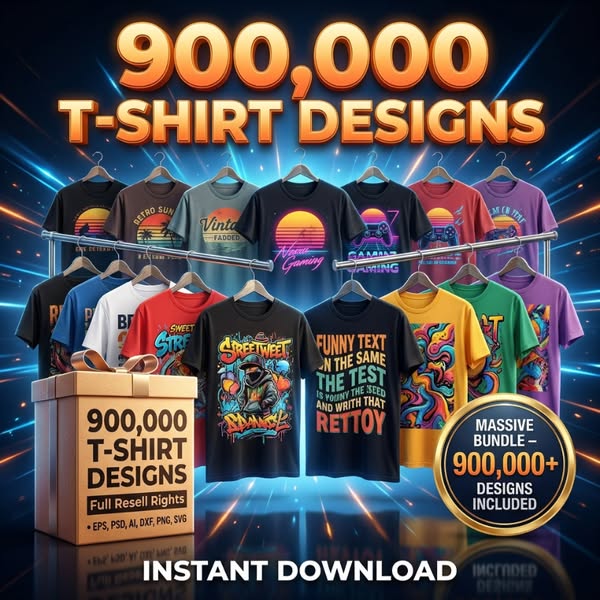 Access 900,000+ T-Shirt Designs in One Bundle