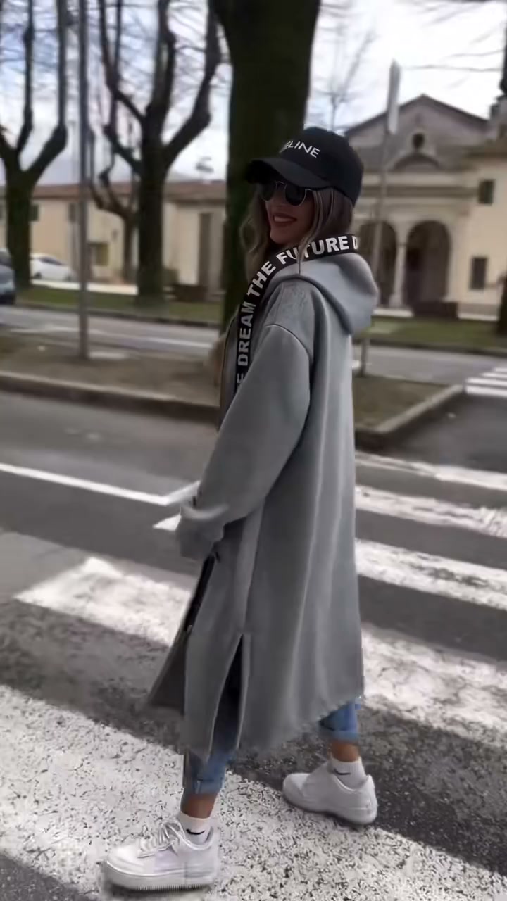 Oversized Zip-Up Hooded Coat for Daily & Weekend – Effortless Street Chic