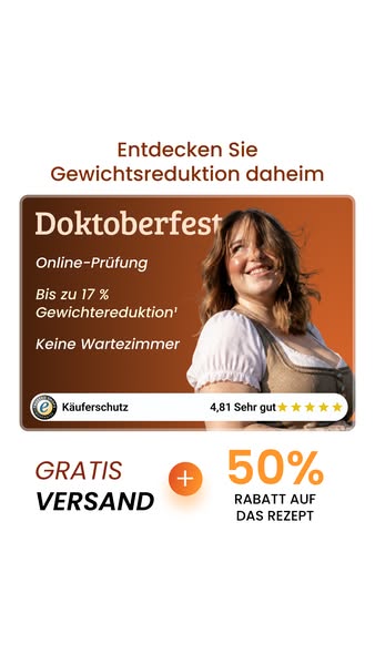 Doktoberfest Special: Kostenloser Versand + 50 % Rabatt auf das Rezept