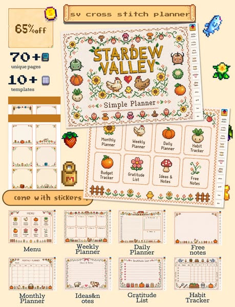 New product sale sv cross stitch planner