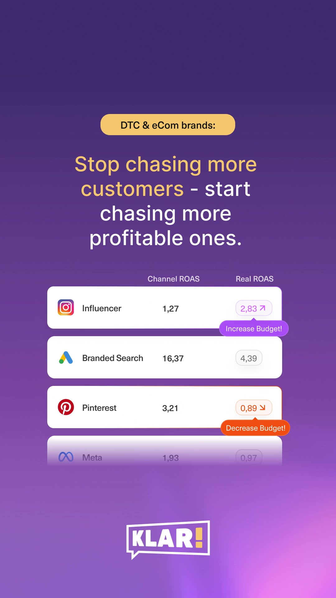 Get clean data today - shift budgetstomorrow
