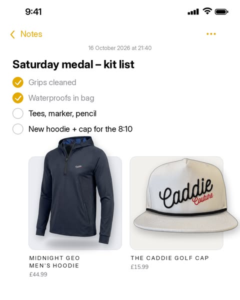 Kit list: sorted