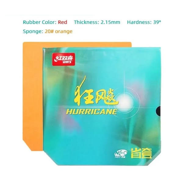 DHS Hurricane 3 NEO Provincial Orange Sponge Table Tennis Rubber