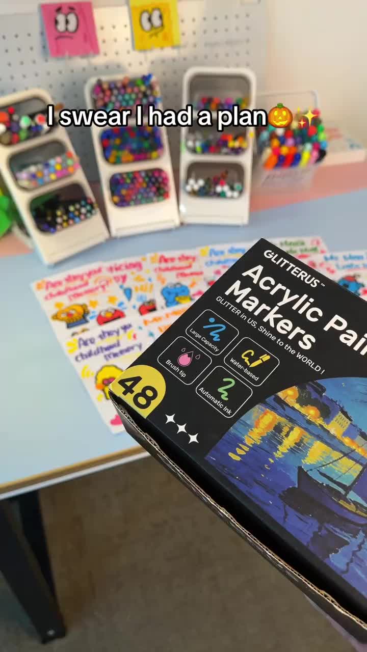 Stackable Acrylic Paint Marker Set Brush