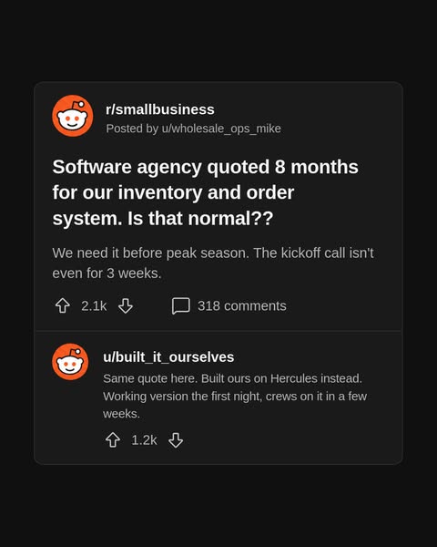 8 months for custom software? Try days.