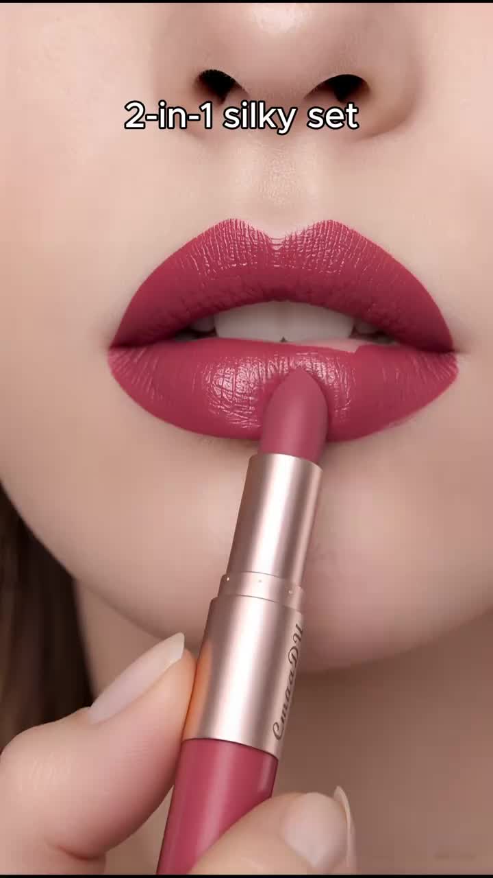 2-in-1 Dual-Ended Lipstick and Lip Gloss Set