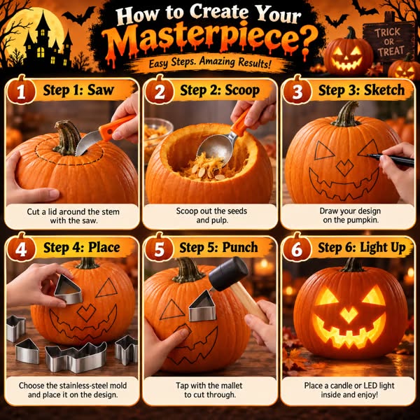 DIY Halloween Pumpkin Lantern Making Tool Set