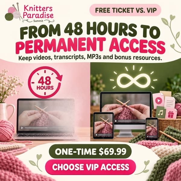 30 Knitting Classes. Yours Forever.