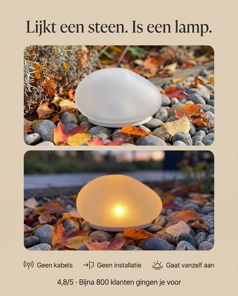 Lijkt een steen. Is een lamp.