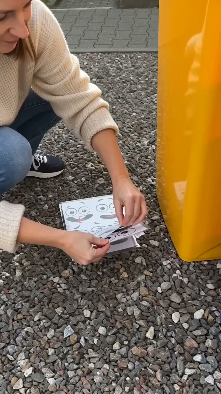Umweltfreundliches Aufkleber-Set für Mülleimer