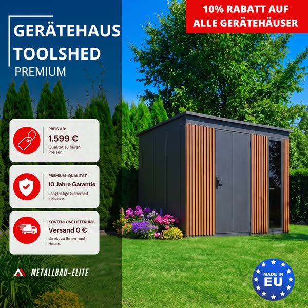 10% Rabatt auf Gerätehäuser