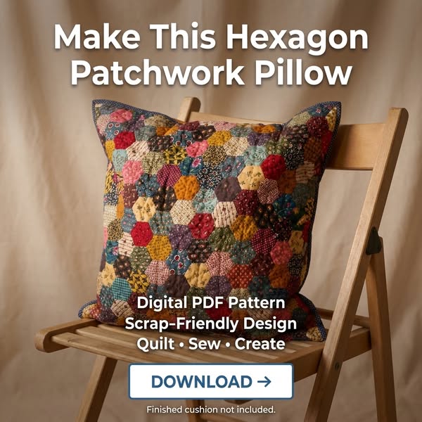 Scrappy Hexie Cushion — EPP Pattern