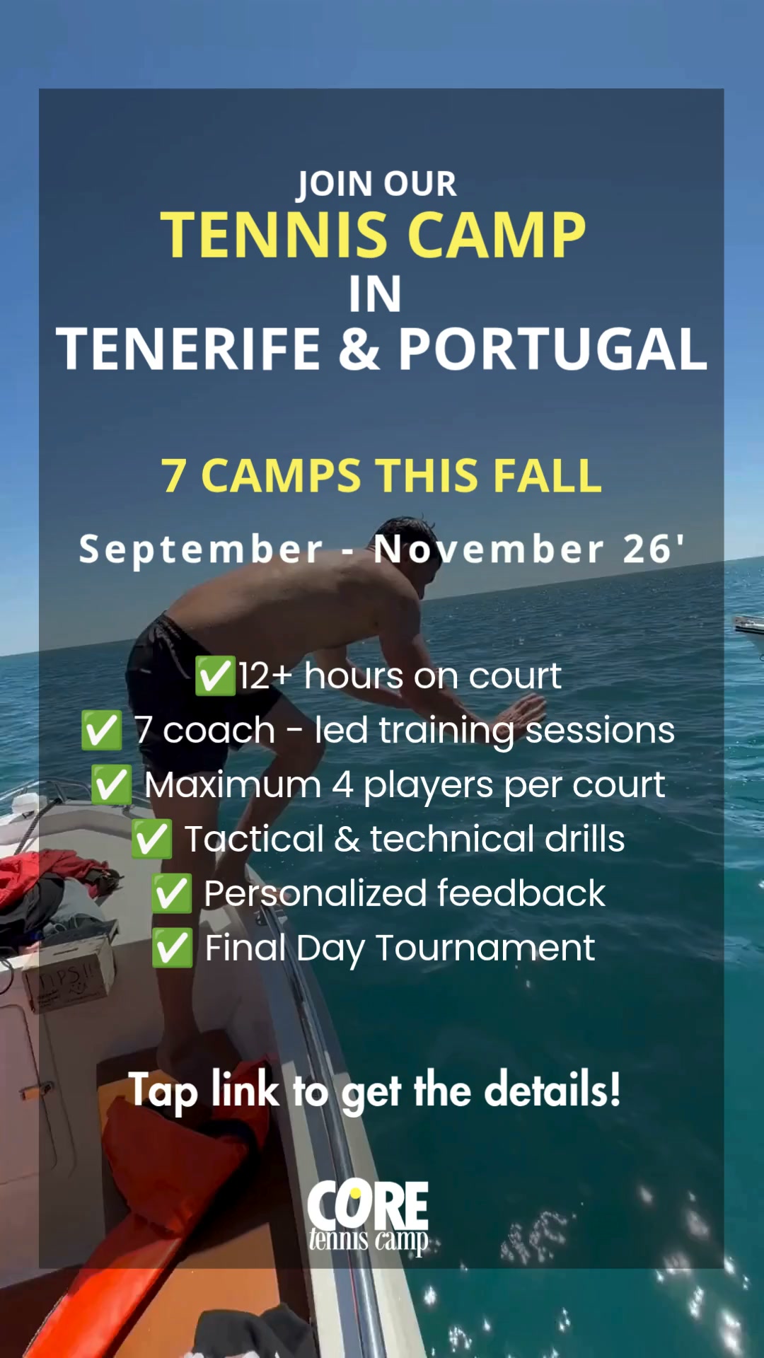 Anúncio de CORE tennis camp