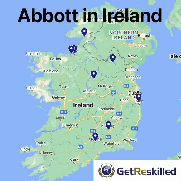 Abbott in Cavan, Donegal, Dublin, Kilkenny, Longford, Sligo and Tipperary in Ireland