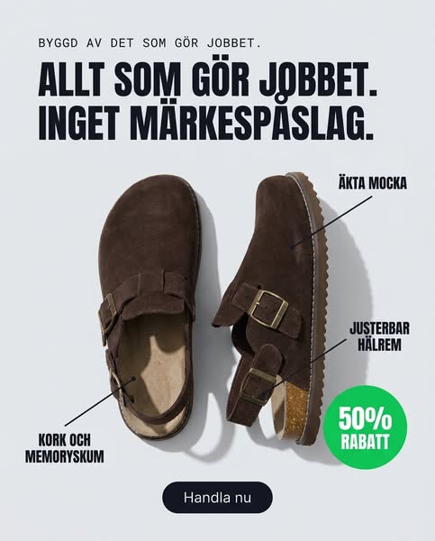 Allt som gör jobbet. Inget märkespåslag.