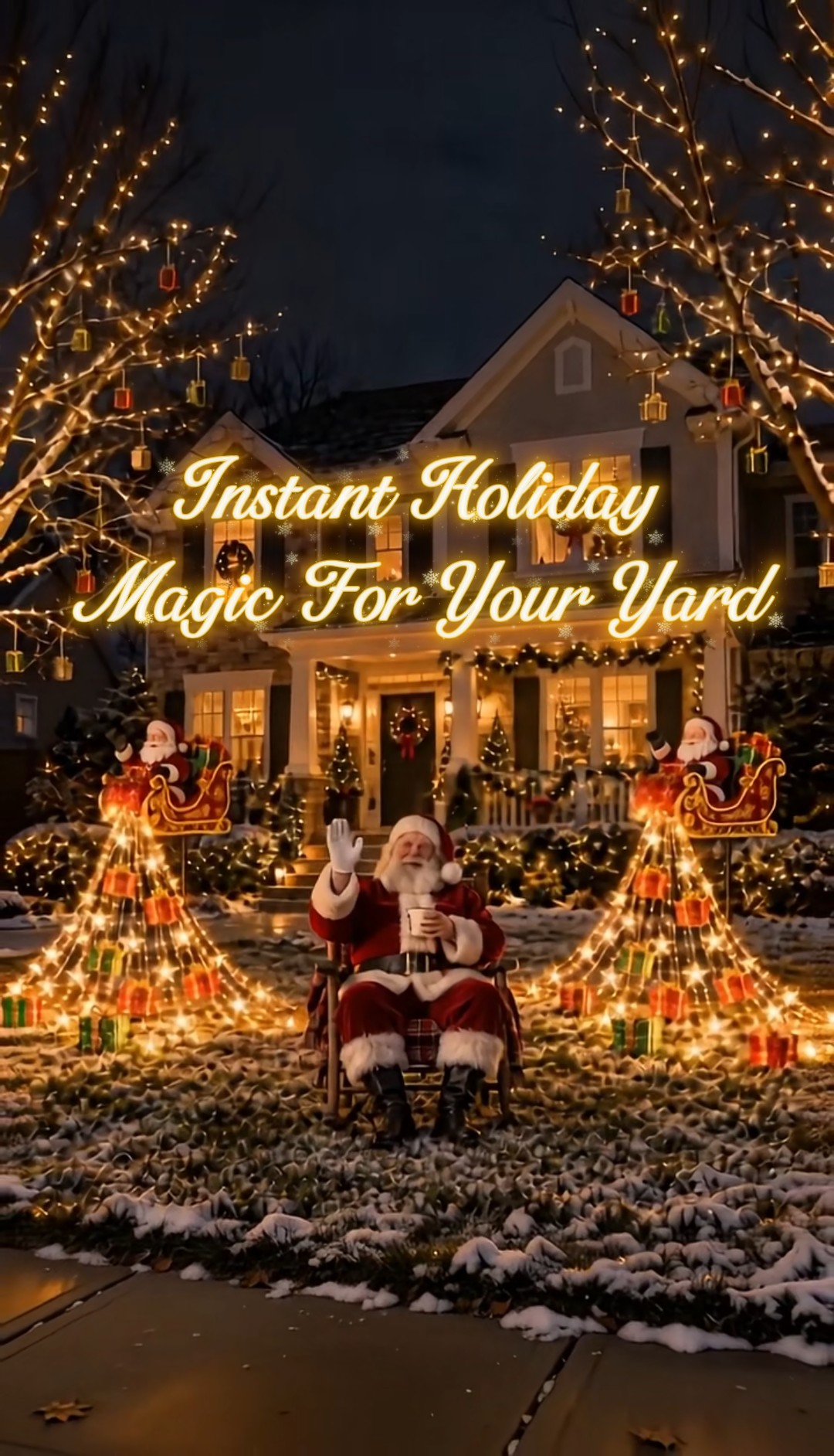 Santa Sleigh Solar Light Creates Easy‑Set‑Up Christmas Yard Night‑Scene
