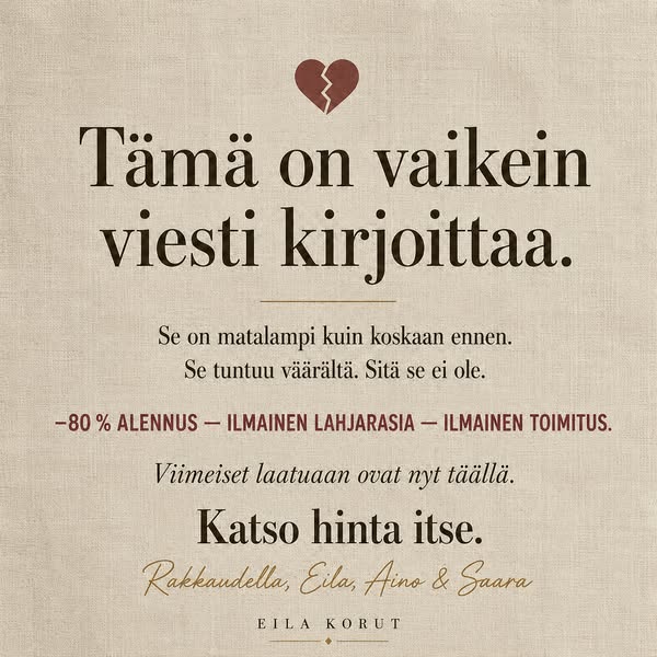 Olemme tulleet tien päähän