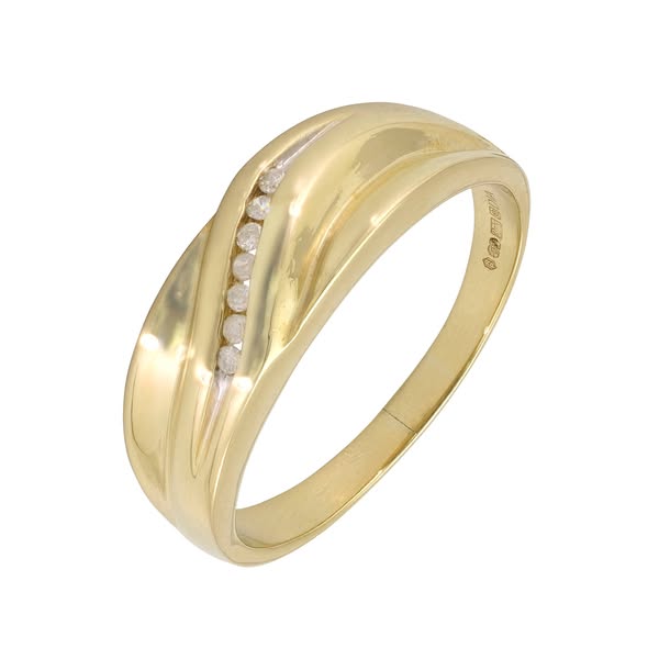9ct Yellow Gold 0.05ct Diamond Ring - Z+3 by Britannia Jewellery