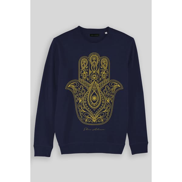 Gold Hamsa Organic Raglan Sweatshirt