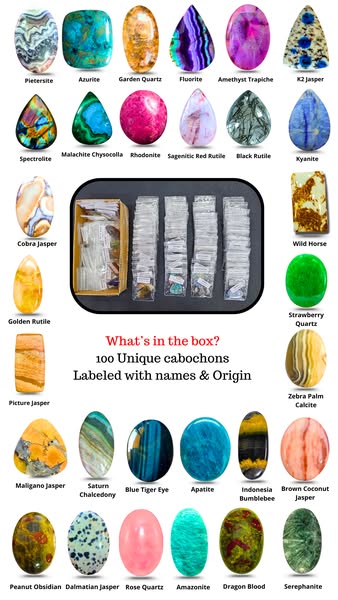 Explore the World of Gems — 100 Unique Stones Included