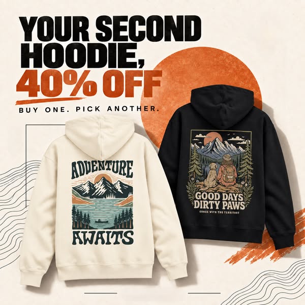 Buy 1 Hoodie, Get 2nd 40% Off