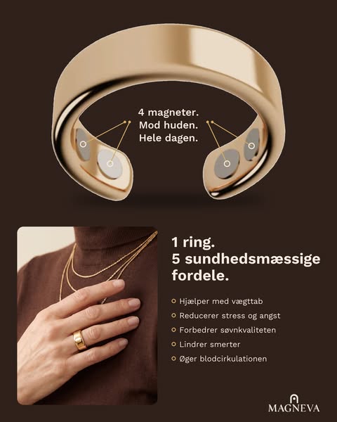 4 magneter. Mod huden. Hele dagen.