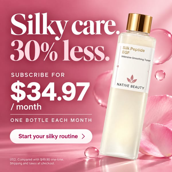 Silky care. 30% less.