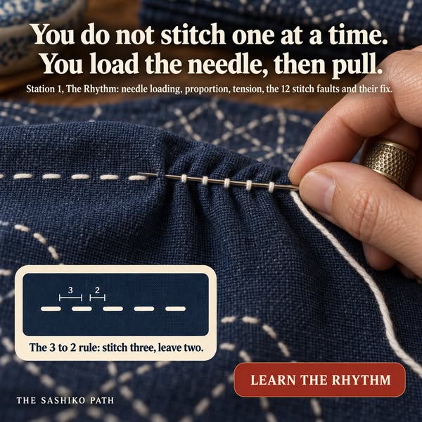 The Sashiko Path — 8 Guides, 120 Patterns, One Calm Method