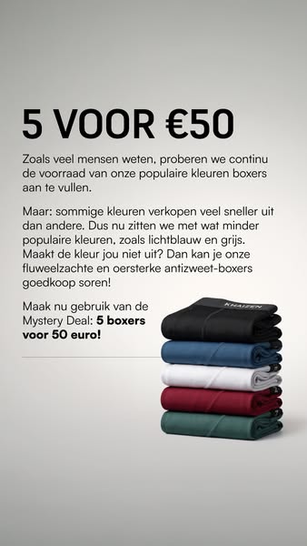 Mystery Deal - 5 boxers voor maar €9,99 per stuk