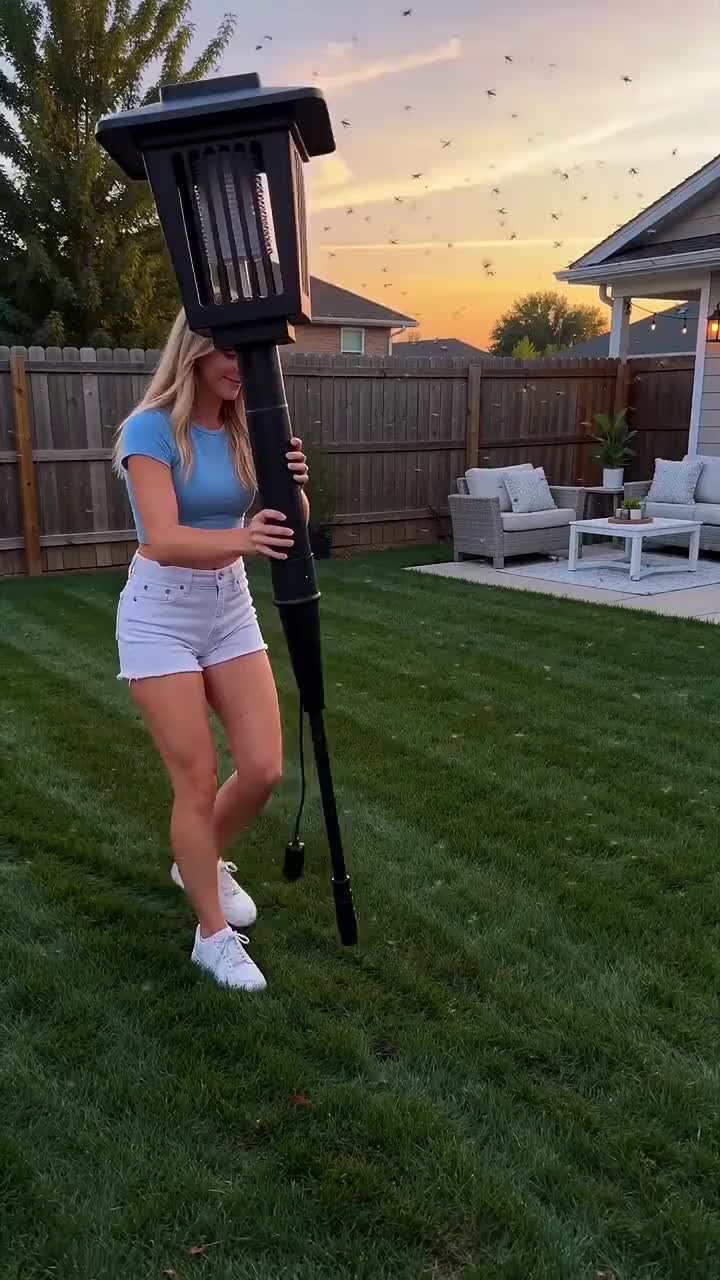 Solar Powered Mosquito Zapper & Garden Stake Light