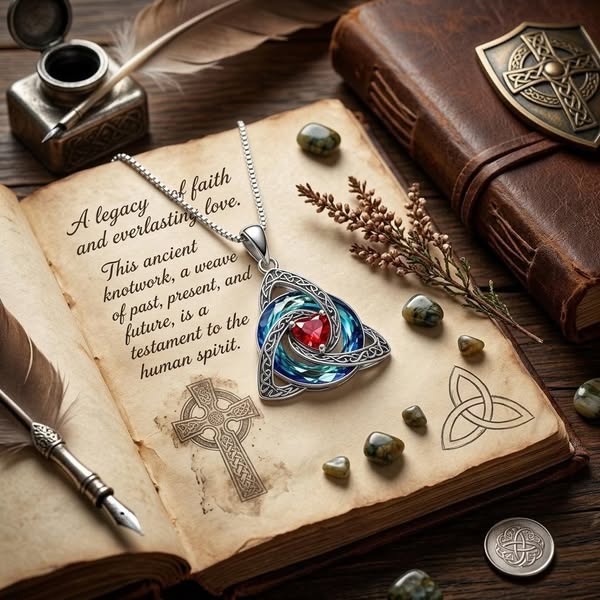 Birthstone Celtic Trinity Knot Necklace
