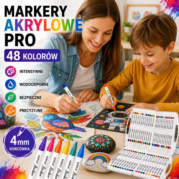 MARKERY AKRYLOWE 48 KOLORÓW PRO