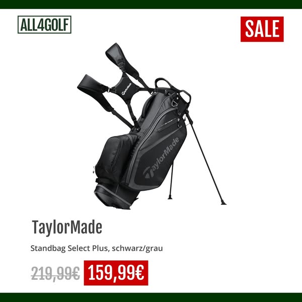TaylorMade Standbag Select Plus, schwarz/grau