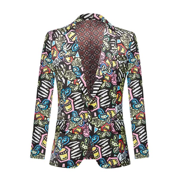 Suitmine Men's Cactus Print Suit m8018