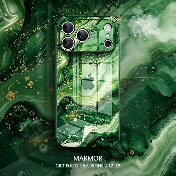 iPhone Marmor Gehärtetes Glas Handyhülle