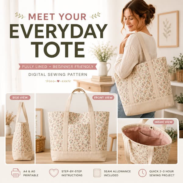 Everyday Tote Bag Sewing Pattern