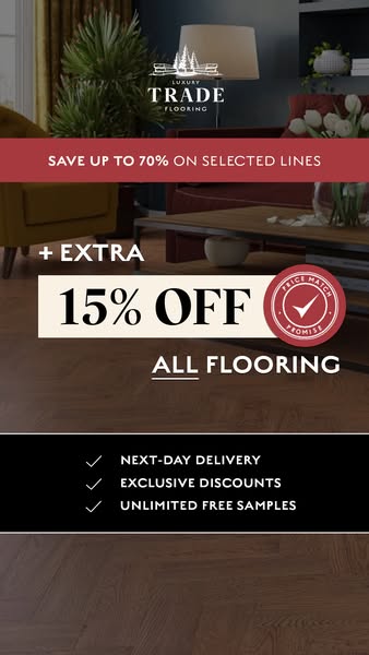 EXTRA 15% off all floors