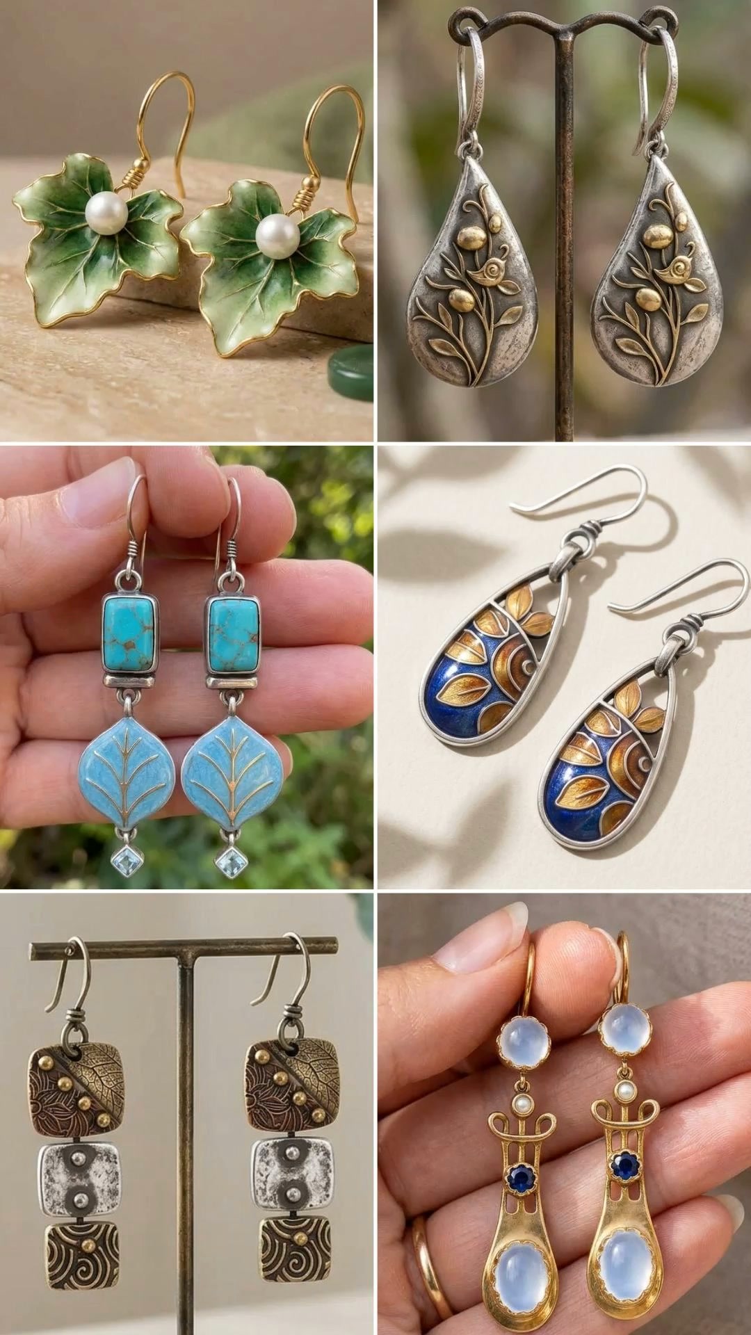 Boho Copper Earrings - Vintage Free Spirit Dangle Jewelry Gift for Her