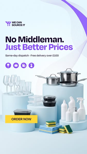 Never run out. One supplier for it all.