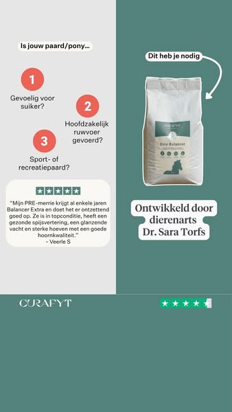Alle essentiële voedingsstoffen om het ruwvoer dieet van je paard aan te vullen