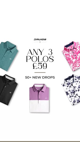 ANY 3 GOLF POLOS FOR £59
