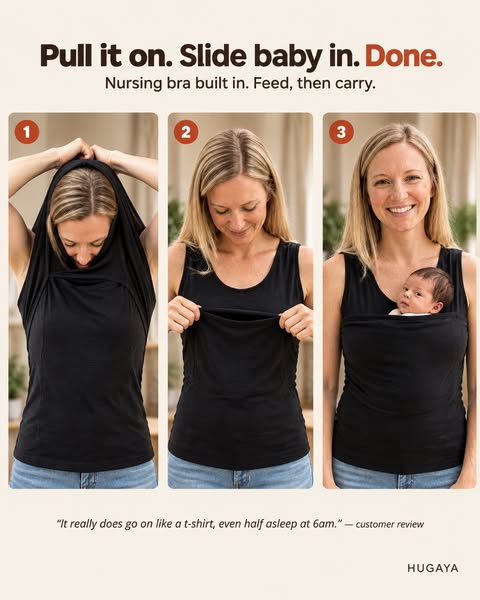 Nursing bra built in. Carrier built in.