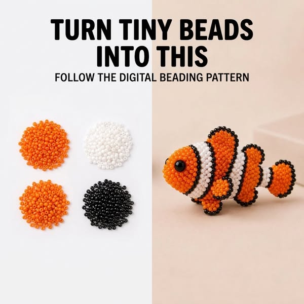 3D Beaded Clownfish — Seed Bead Pattern