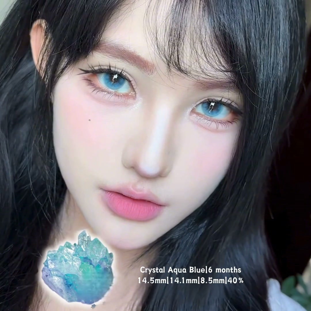Crystal Aqua Blue 14.5mm Contact Lenses (6 months wear)