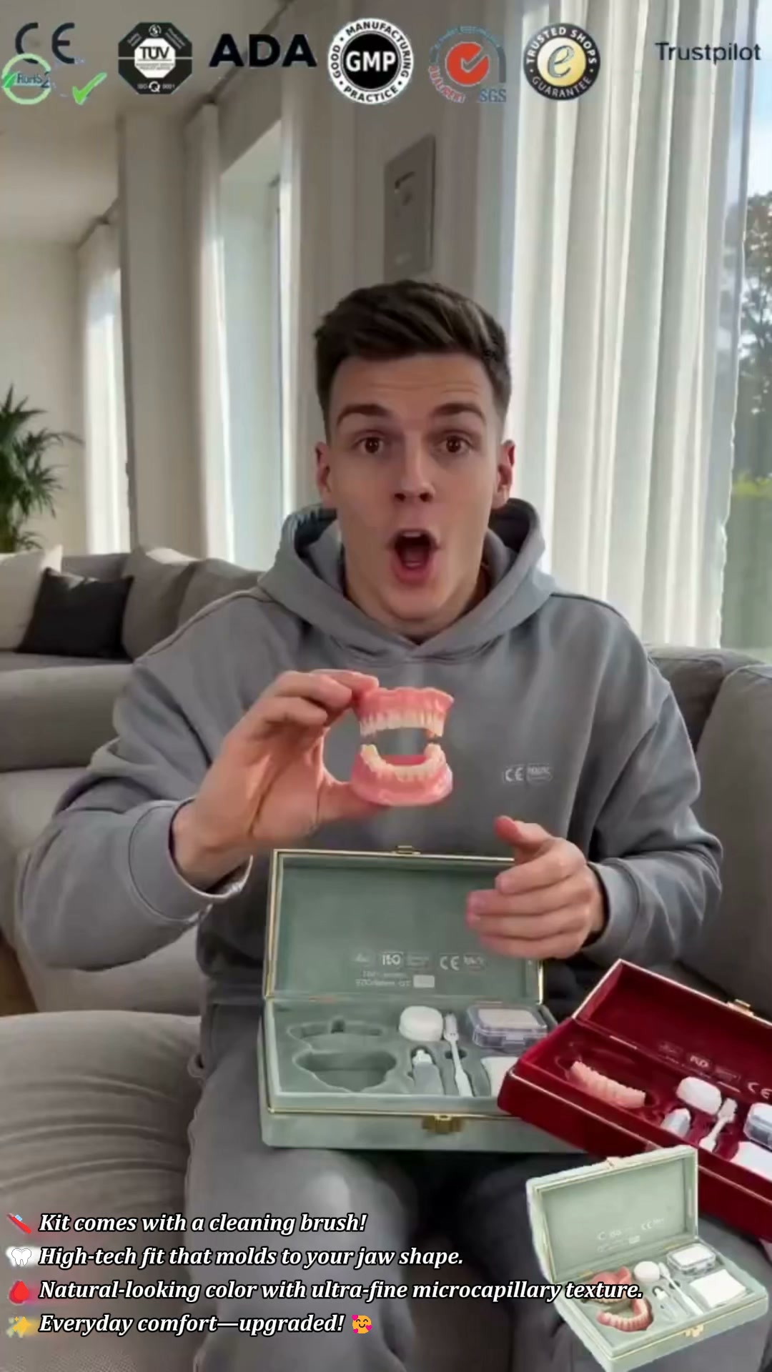 High-End Custom Full Mouth Denture Set | Natural Smile, All-Day Comfort