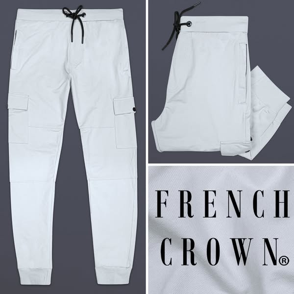 Just $26.16 | Mischke Gray Premium French Terry Cotton Cargo Joggers
