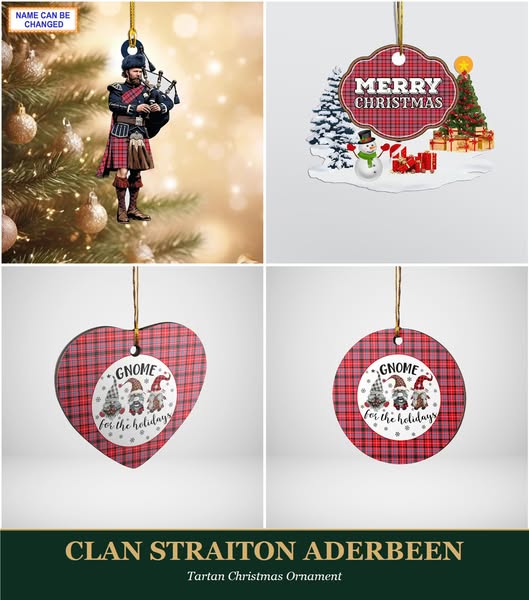 Clan Straiton Aderbeen Tartan Ornaments