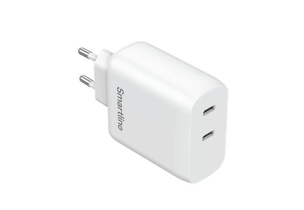 Smartline Väggladdare Dubbla USB-C-Portar 35W PD, vit