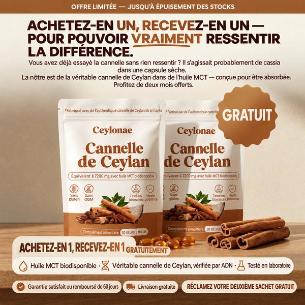 Cannelle de Ceylan 7200 mg + Huile MCT