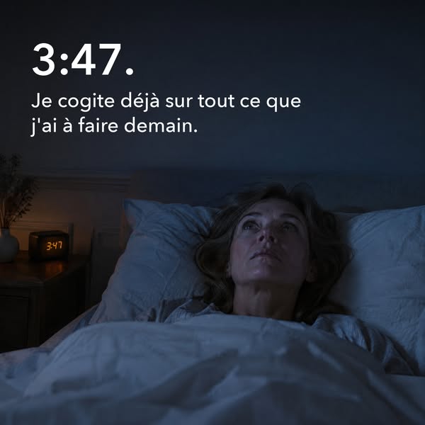 3:47. Et ça cogite déjà sur tout ce qu'il y a à faire demain.